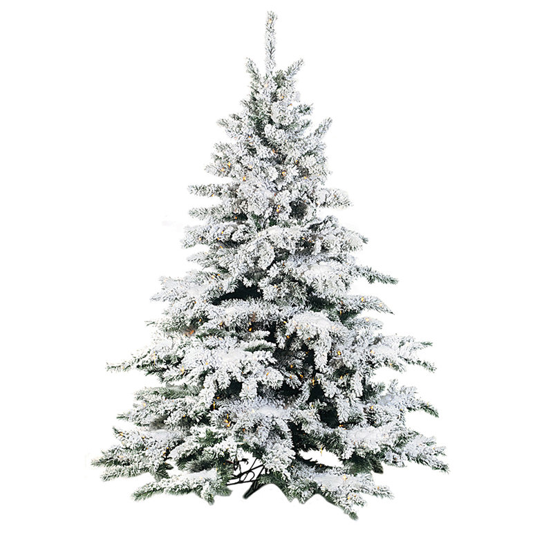 The Holiday Aisle® Flocked 9' Green/White Pine Artificial Christmas